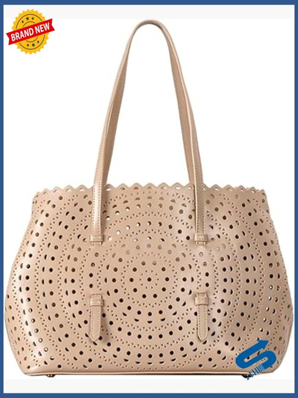 Small Vegan Leather Tote Bag Hollow Pattern Adjustable Strap Crossbody Purse
